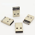 10pcs/lot USB 2.0 4Pin A Type Male Plug SMT Connector Black G49 for Data Transmission Charging