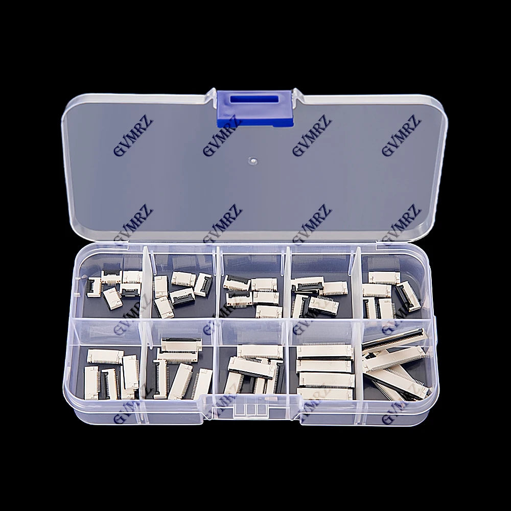 50PCS 6P 8P 10P 12P 14P 0.5mm Pitch Flip Type Under Clamshell Socket FPC FFC Flat Cable Connector 16P 20P 24P 30P 40P Kits