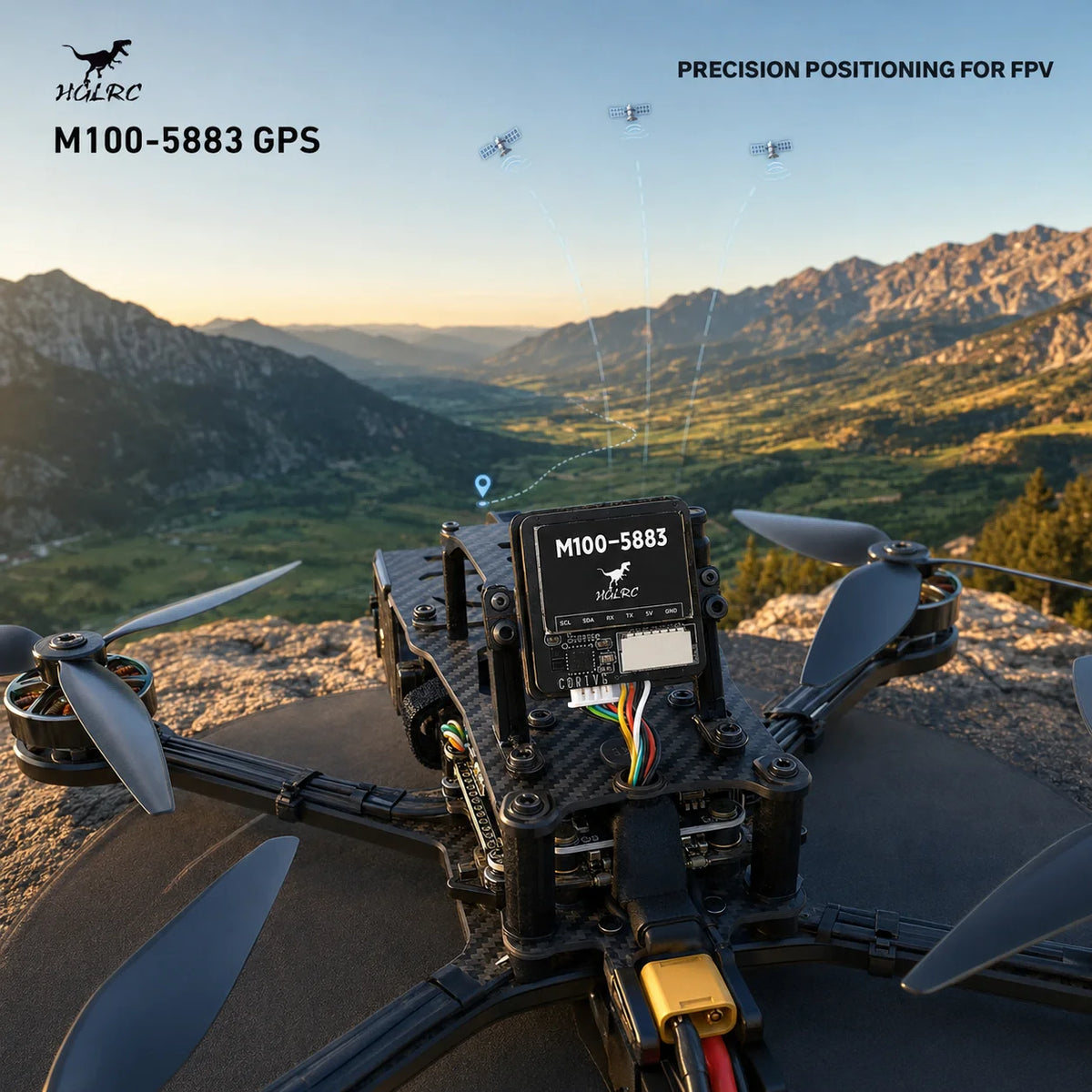 HGLRC M100-5883 M10 GPS Compass for FPV Racing Freestyle Long Range Drone 10Hz 72CH Ceramic Antenna UBLOX 5V M8N GPS Alternative