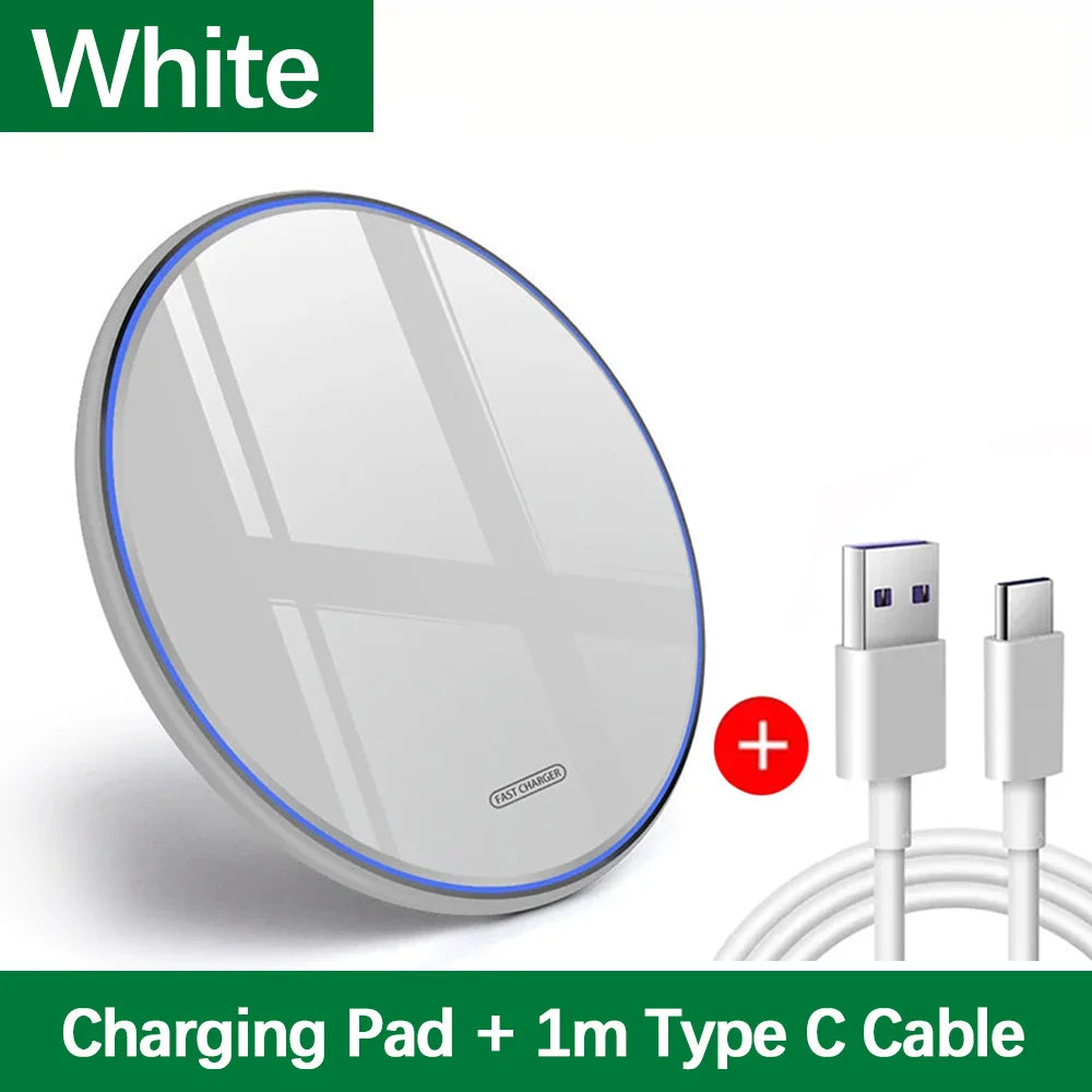30W Wireless Charger Pad for iPhone 17 16 15 14 13 12 11 Samsung S26 Xiaomi Phone Chargers Induction Fast Charging Dock Station