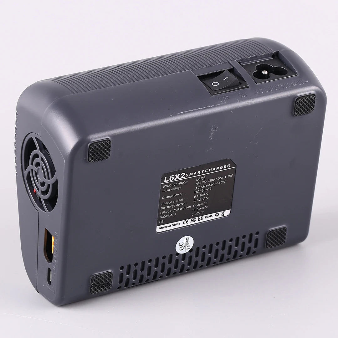 HTRC L6X2Lipo Intelligent Balanced Charger for RC Model Aircraft Dual Channel 2-6S Remote Control LiPo Battery Charger