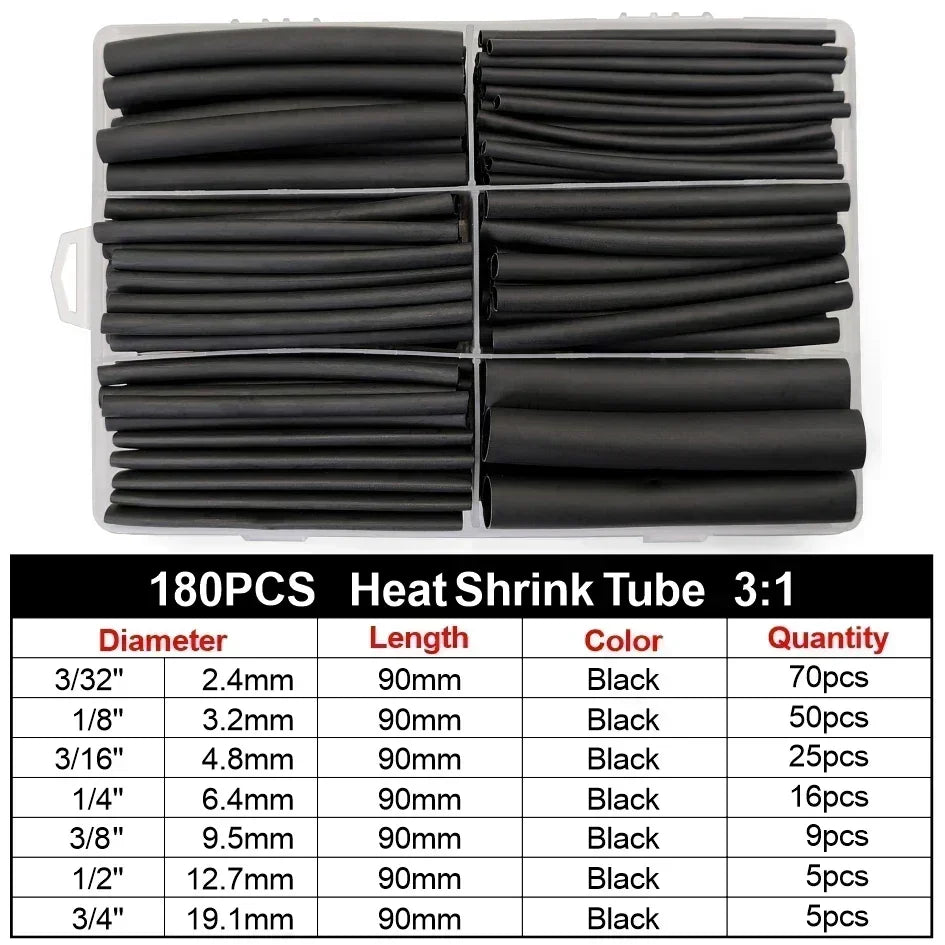 DIY Repair Heat Shrink Tube Assortment 3:1&4:1 Dual Wall Adhesive Flame Retardant Insulator For All Kinds Electrical Wire Cable