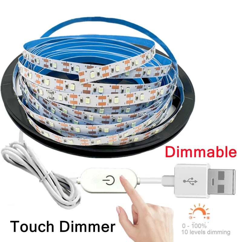 5V USB Led Strip Light SMD 2835 50CM 1M 2M 4M 5M White/Warm White/Red/Blue/Green IP21 Flexible Lighting Ribbon Tape Backlight