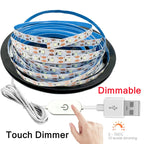 5V USB Led Strip Light SMD 2835 50CM 1M 2M 4M 5M White/Warm White/Red/Blue/Green IP21 Flexible Lighting Ribbon Tape Backlight