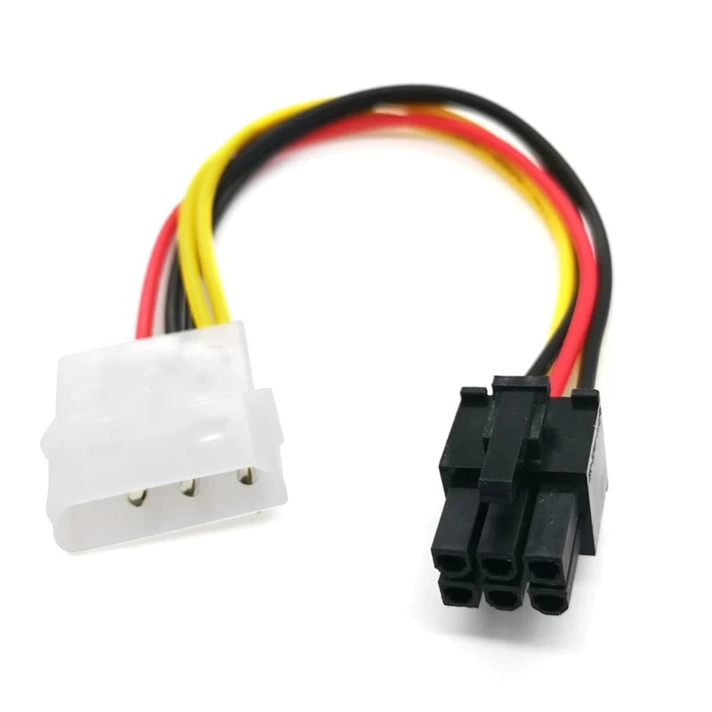 New High Quality 4 Pin Molex to 6 Pin PCI-Express PCIE Video Card Power Cable