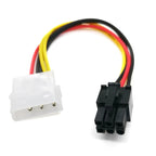 New High Quality 4 Pin Molex to 6 Pin PCI-Express PCIE Video Card Power Cable