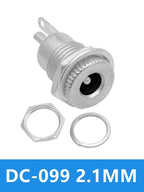 DC099 5.5 mm x 2.1mm DC Power Jack Socket Female Panel Mount Connector Metal DC-099 Open Hole 11MM 5.5*2.1 5.5*2.5