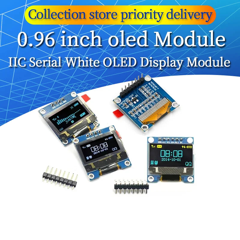 0.96 Inch OLED IIC Serial White OLED Display Module 128X64 I2C SSD1306 12864 LCD Screen Board For Arduino