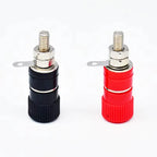 10pcs 4mm Red&Black Banana Socket Professional Binding Post Nut Banana Plug Jack Connector Nickel Plated For 4mm Banana Plug
