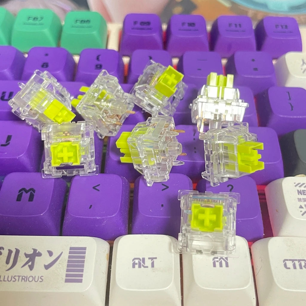 Outemu Silent Switch Crystal Clear PeachV3 LemonV3 Mechanical Keyboard 5Pin Linear Tactile Mute Switchs Transparency Shell Lubed