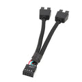 Computer Motherboard USB Extension Cable 9 Pin 1 Female To 2 Male Y Splitter Audio HD Extension Cable For PC DIY