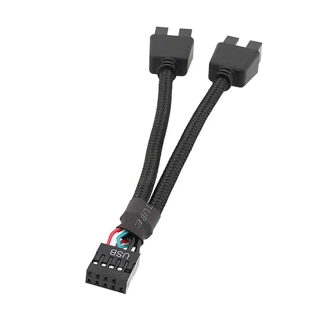 Computer Motherboard USB Extension Cable 9 Pin 1 Female To 2 Male Y Splitter Audio HD Extension Cable For PC DIY