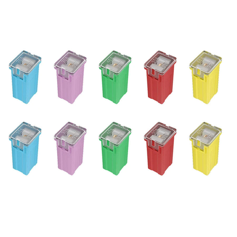 10Pcs Jcase Fuse Kit Mini Jcase Fuse Assortment Tall & Low Profile for Pickup Truck Car SUV (20A/30A/40A/50A/60A Each 2Pcs)