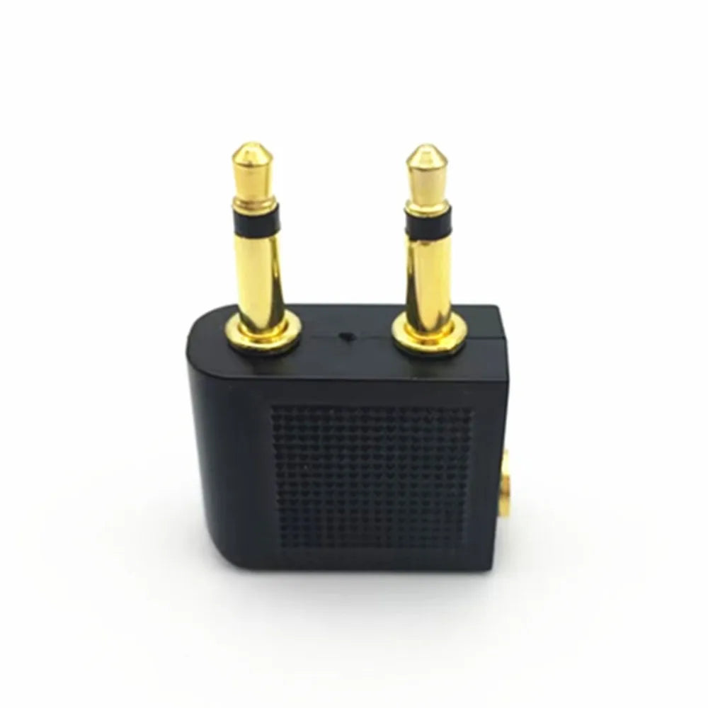 2PCS 3.5mm Airline Airplane Headphone Jack Audio Adapter Gold Plated Travel Earphone Connector for In Flight Entertainment