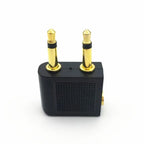 2PCS 3.5mm Airline Airplane Headphone Jack Audio Adapter Gold Plated Travel Earphone Connector for In Flight Entertainment