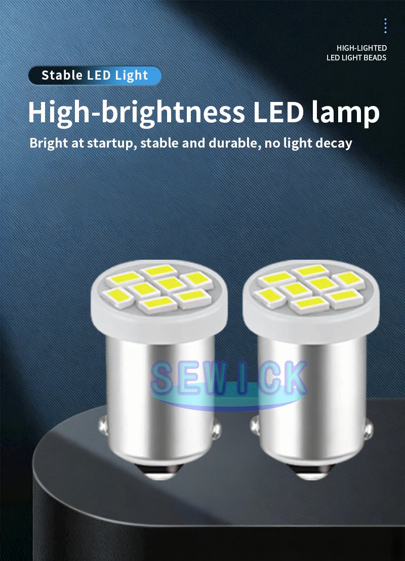 100PCS AC 6.3V BA9S 8SMD 1206 LED AC 6V 6.3V DC 12V For Pinball Machine White Blue Red Green Yellow