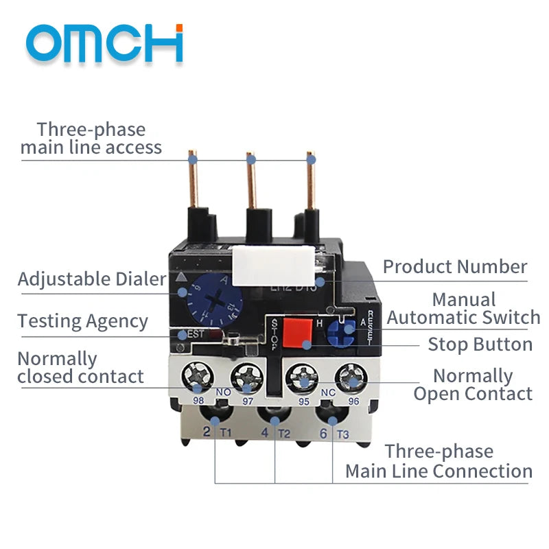 JR28-25 Thermal Overload Relay Adjustable Relaying With Over Current Protection Used For AC Contractor CJX2-12/18 Series
