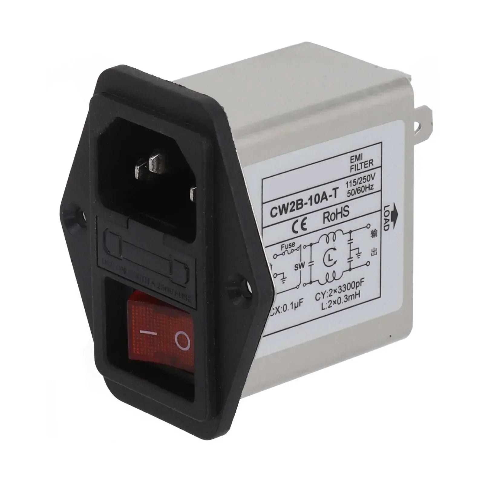 Power Filter For Lighting Equipment For Power Equipment IEC Socket Type Power Filter With Light Safety Switch CW2B-T CW2C-T