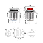 12mm Metal Button Switch Waterproof 1NO 3A High Head Momentary Suitable for Doorbells Car Start Horns Computer Automatic Reset