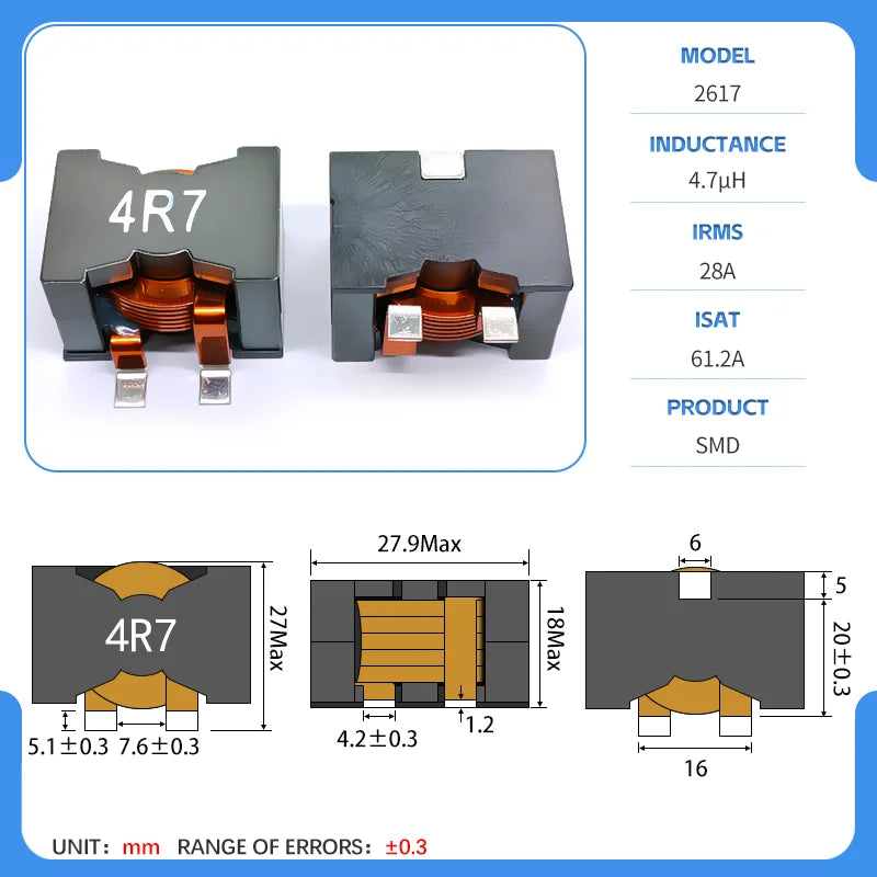 Flat Copper Wire PQ2615 PQ2616 PQ2617 PQ2618 PQ2620 Ferrite DC Filtering