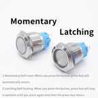 12mm 16mm 19mm 22mm Metal Switch Button Push With Wire Waterproof On Off Momentary/Latching Led Light Start Stop 5V 12V 24V 220V