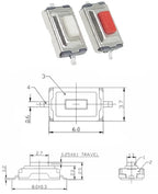 100Pcs/lot 3*6*2.5mm 3*6*2.5H 3x6x2.5mm 2Pin SMD Red/White Push Button Switch Microswitch Tact Switch For PCB