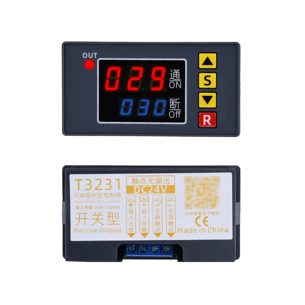 Digital Time Delay Relay AC 110V 220V 24V T3230 LED Display Cyclic Timing Control Switch Adjustable Timing Relay