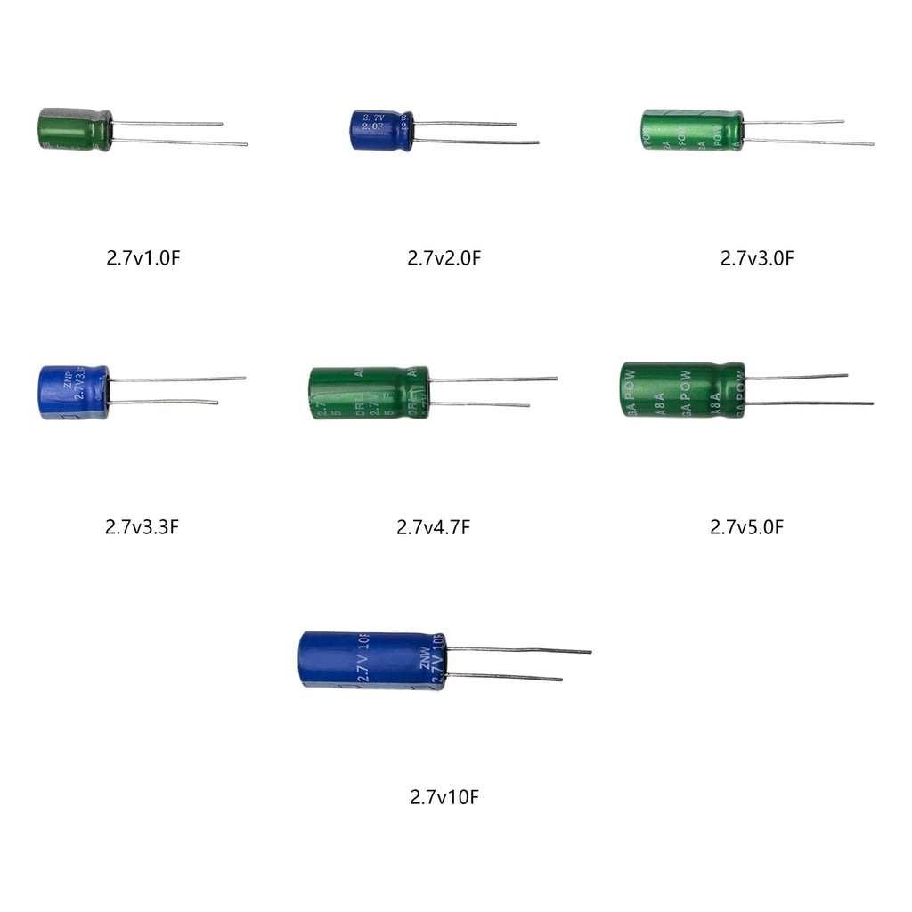 7 Values 2.7V Supercapacitor Kit 1F/2F/3F/3.3F/4.7F/5F/10F Farad capacitor Total 20 Pcs