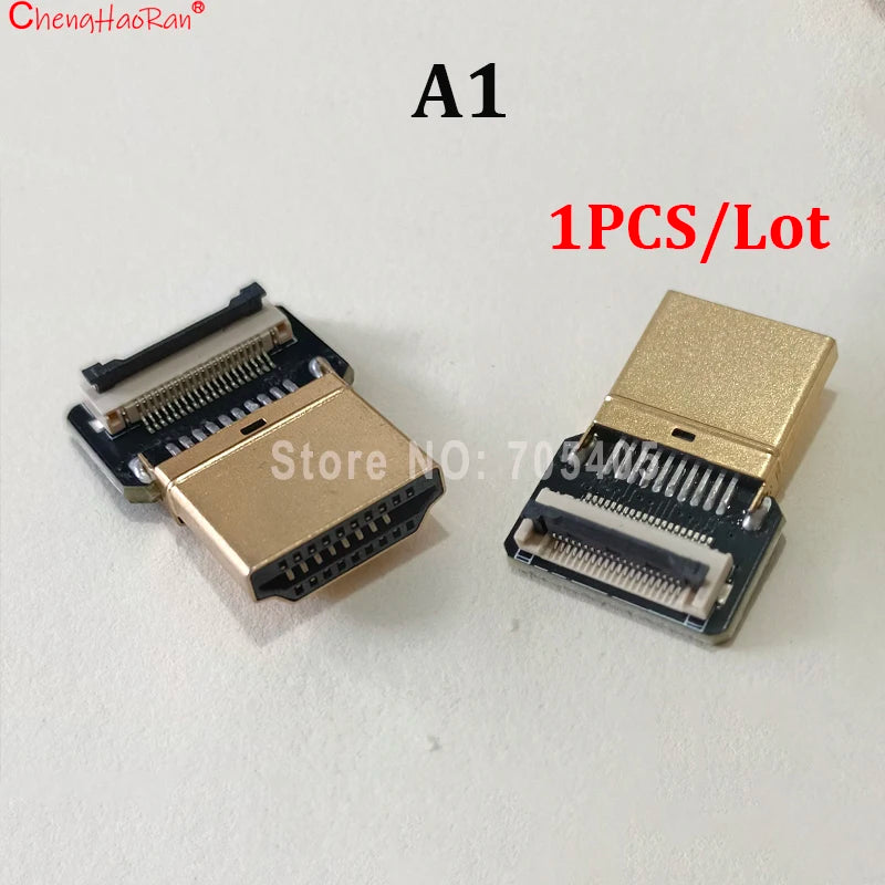 1PC Ribbon Flat FPV HDMI-Compatible Connector Flexible Cable Raspberry Pi 4 Micro HDTV To HD/Mini HD Female 90 Degree FFC 20pin