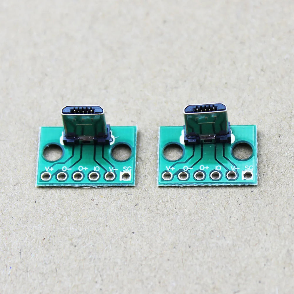 1Pce Vertical USB MiCroUSB Micro USB 2.0 Male Head Connector PCB Converter Adapter Breakout Board 180 Degree Vertical WP-109