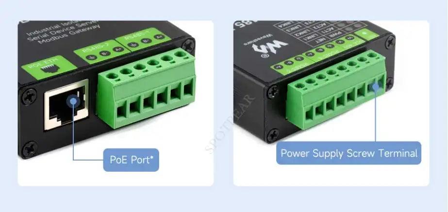 Industrial Isolated 4CH RS485 TO POE ETH (B) RJ45 Converter UART For Modbus 4-Ch RS485 to RJ45 Ethernet Serial Server