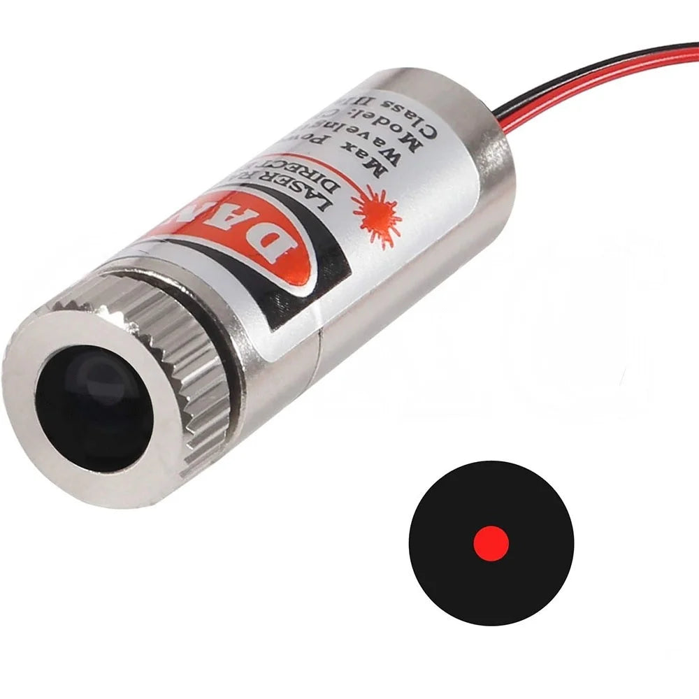 1-10 650nm 5mW Red Point /Line/Cross Laser Module Head Glass Lens Focusable Focus Adjustable Laser Diode Head Industrial Class