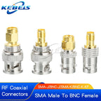 2PCS BNC to SMA Connectors SMA BNC Adapter Male to Female for Antenna/Extension Cable SMA to BNC RF Connector Kits ﻿