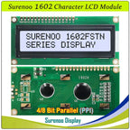 Surenoo 1602 16X2 162 5V 4-Bit 8-Bit Parallel Character LCD Module Display Screen Panel LCM STN Yellow Green Blue White Sky Blue