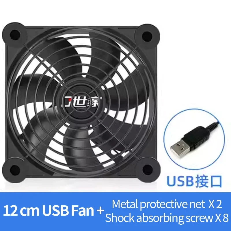 TEUCER USB Cooling Fan 8CM/12CM/14CM 800-1800RPM USB Port Power Supply Desktop Computer Available