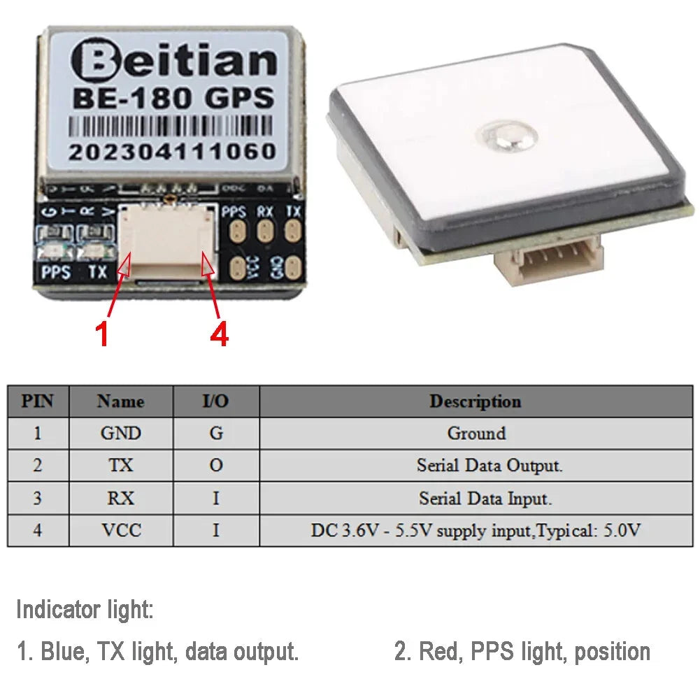 Beitian GPS Receiver Module BN-180/220/250/280/880 Multi-GNSS Support for Arduino Flight Control Drone
