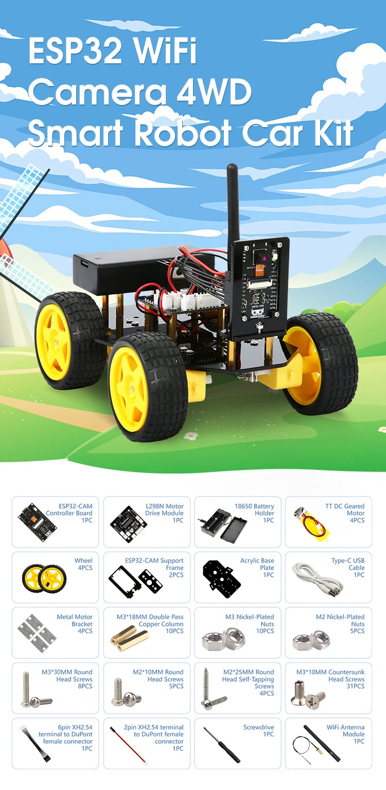 ESP32 Smart Robot Car Kit  Remote Control Car for Arduino Programming Project STEM Education Science Coding Kit