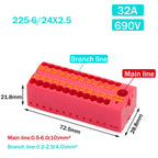 Wire Electrical Connectors PTFIX 2.5mm Wire Merging And Branching Device Push-in Terminal Block Connector Mount On Din Rail