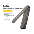 Essager Dual Type C Foldable Elbow Bracket 240W Charging Adapter 2-in-1 Converter for iphone 17 16 15 Huawei Xiaomi Samsung Oppo