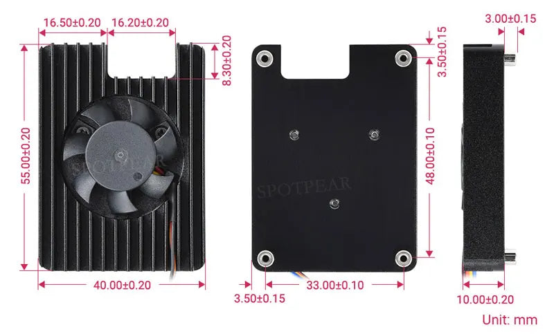 CM5 Cooler Heatsink Fan 5V 3007 B For Raspberry Pi Compute Module 5 Adjustable speed Low noise with Heat