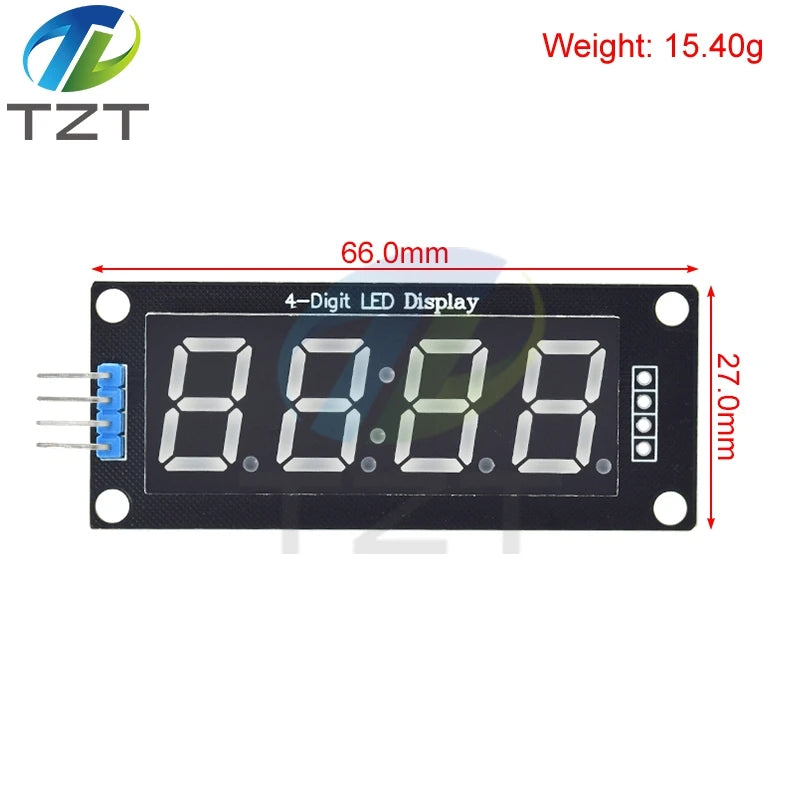 TM1637 LED Display Module for Arduino 4 Digit Tube 7 Segment 0.56 inch Time Clock Indicator Module Red Blue Green Yellow White