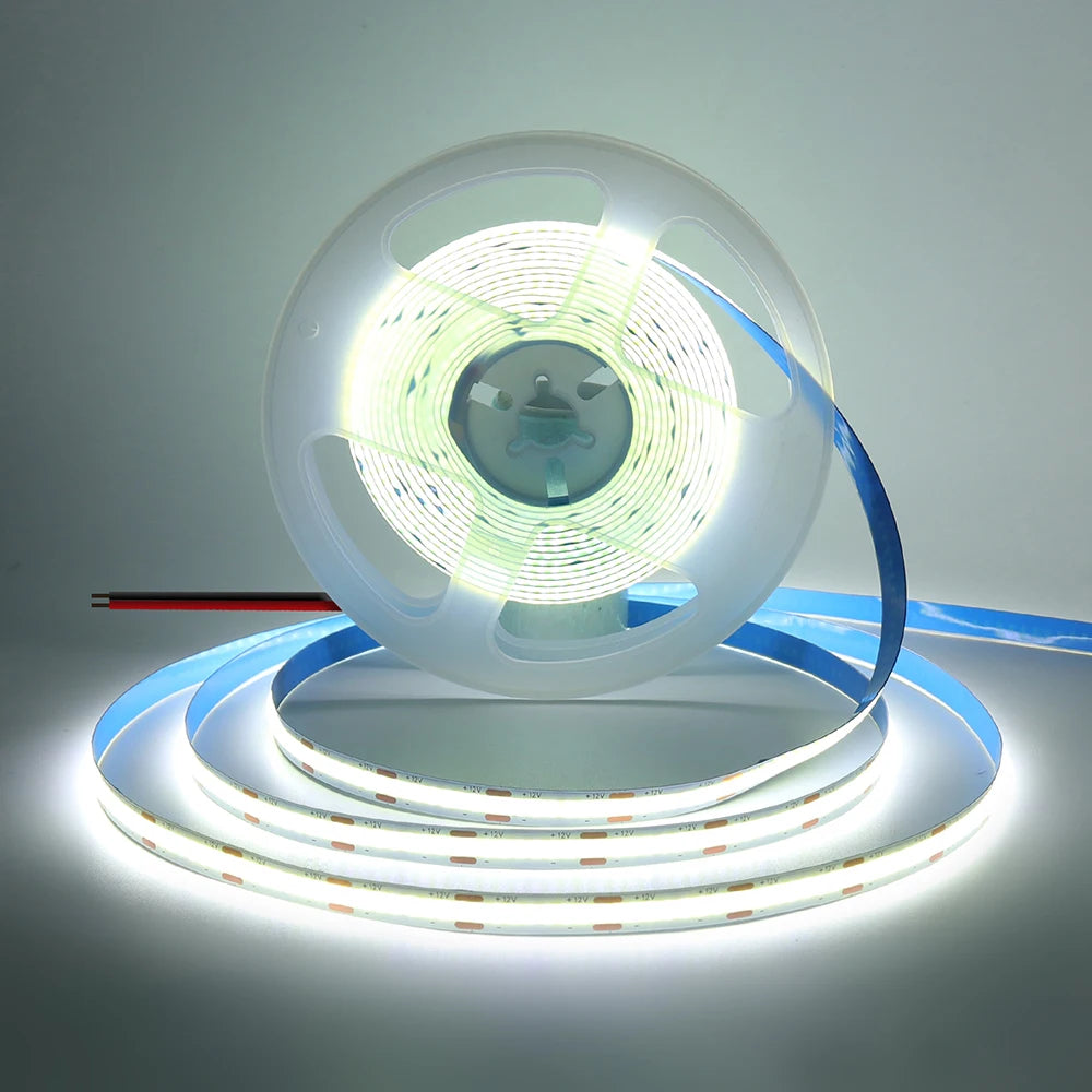 3mm 5mm 8mm PCB COB LED Strip Light 5V 12V 24V 320LEDs/m High Brightness Flexible Tape Warm Natural White Red Green Blue 0.5m 5m