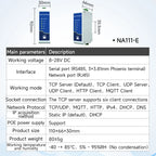 RS485 to RJ45 Ethernet Serial Sever CDEBYTE NA111 Series Standard AC/DC/POE Data Transmission Transceiver Rail Industrial