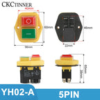 YH02 110V 220V Garden Tools Electromagnetic Starter Push Button Switches Machine Tool Equipment IP55 Waterproof Safety with 28A