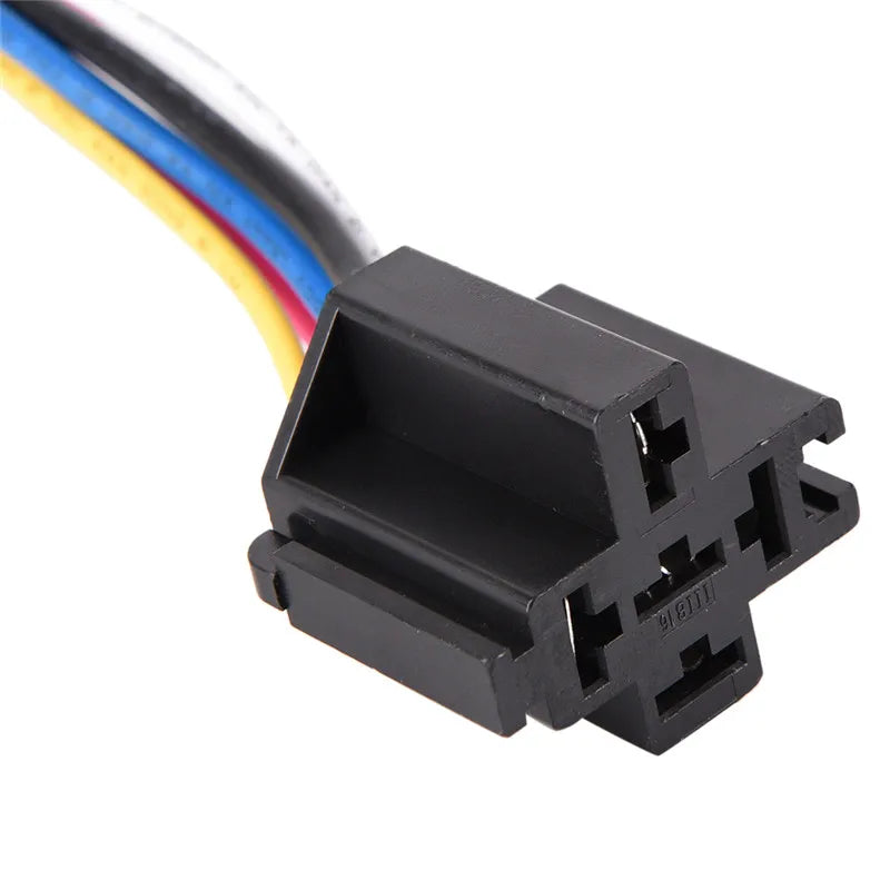 Waterproof Automotive Relay 12v 5pin 40a Car With Black Red Copper Terminal Auto Socket 1pc