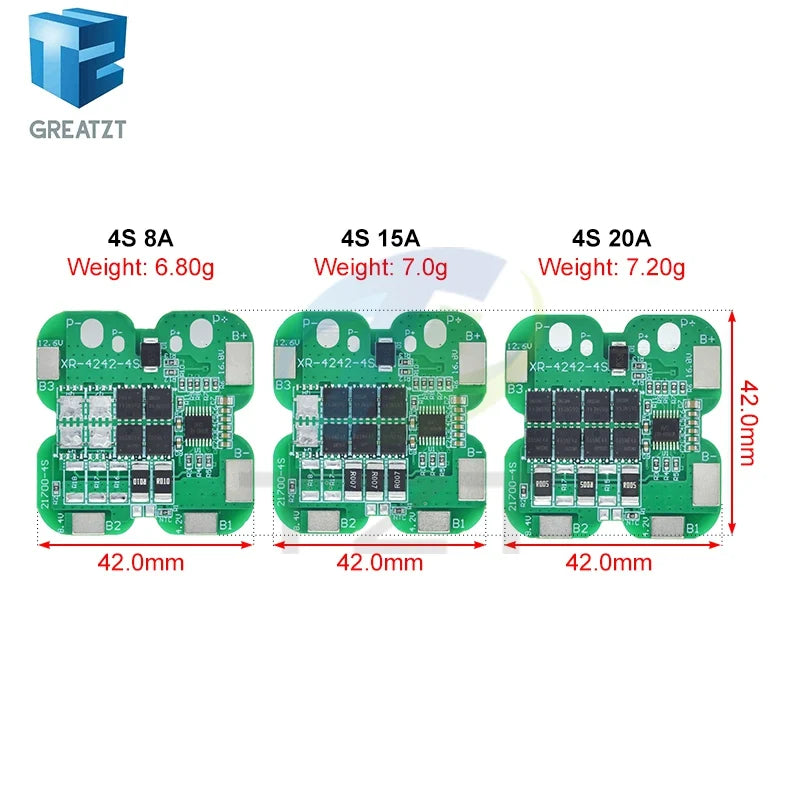 4S 21700 BMS 20A 15A 8A Charging Module 16.8V Li-ion Lithium Battery Charge Board Protection Board for Drill Motor Electric Tool