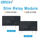 OMCH SSR-41FDA SSR-41FDD Slim Relay 250VAC 3-32VDC 6A Non-contact Din Rail Relay DC-AC DC-DC SSR Solid State Relay Module
