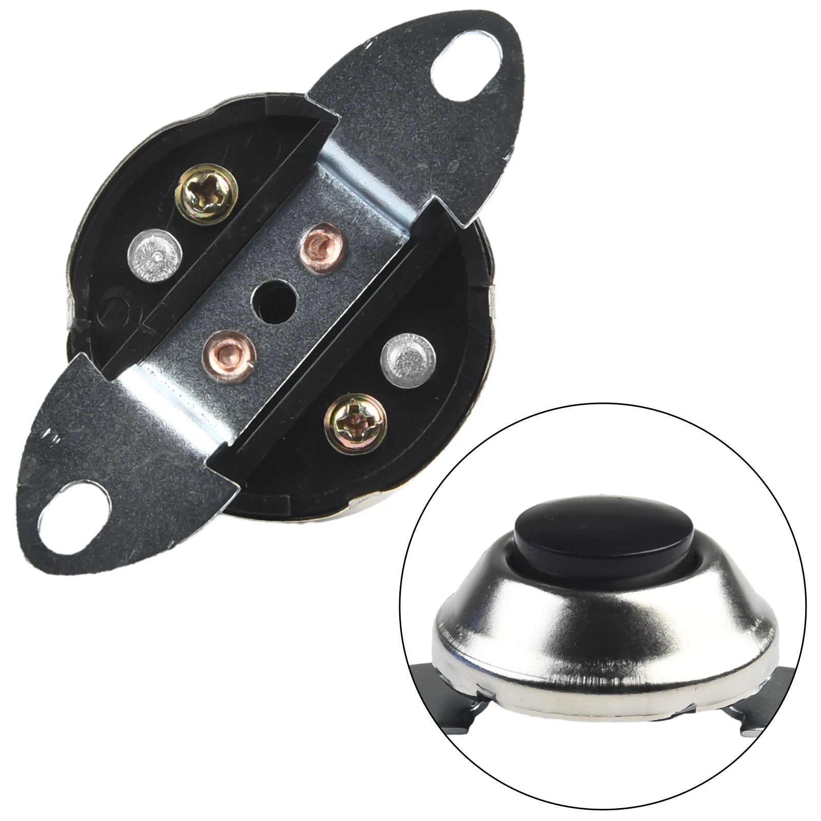 12V Switch Push Button Waterproof Metal Car Boat Track Horn Engine Start Starter 2 Holes 500v DC 100 MOhm Mi Universal