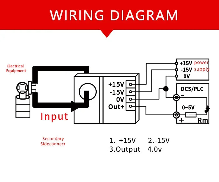 Current Transducer 0-1000A 500A to 4-20mA 0-5V RS485, DC12-32V Wide Voltage Current Transmitter Anti-Interference Current Sensor