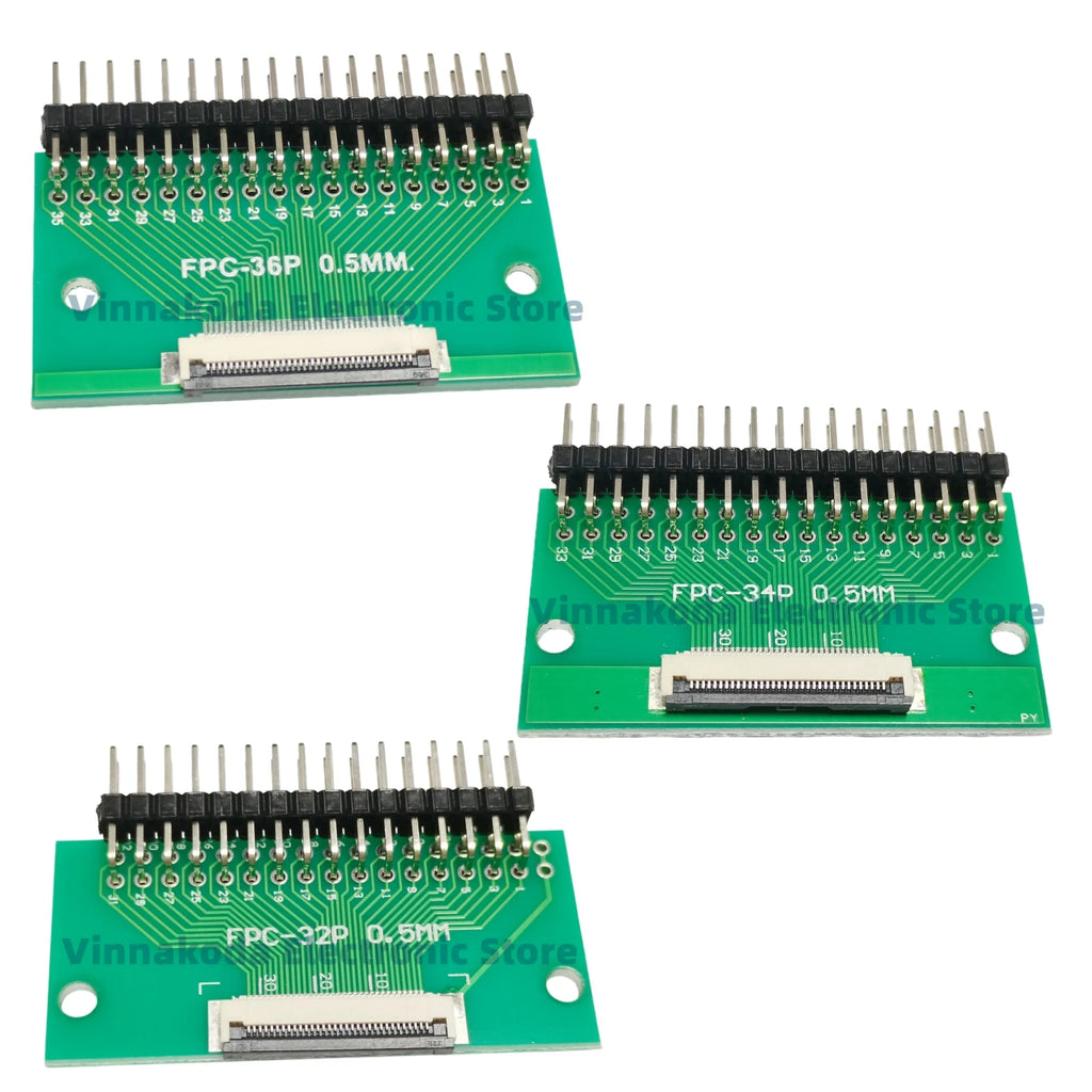 1PCS FFC/FPC Conversion Board 0.5mm Pitch Connector 2.54MM Double Row Bending Pins 4/10/12/14/15/16/18/22/24/26/30/34/40/50/60P